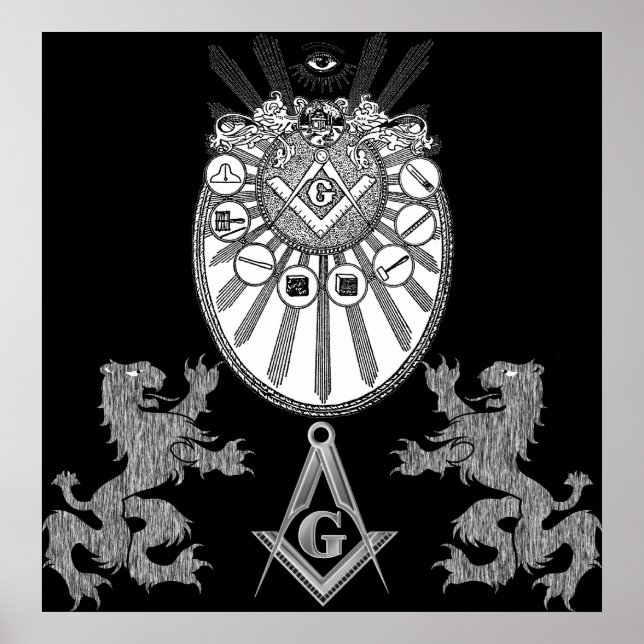 Poster Ferramentas de trabalho e leões (Frente)