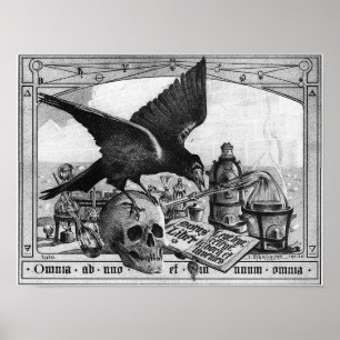 Póster Ferramentas do laboratório da alquimia para o