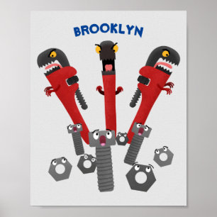 Poster Ferramentas engraçadas de monstro de wrench