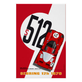 Póster Ferrari 512 Vaccarella & Andretti
