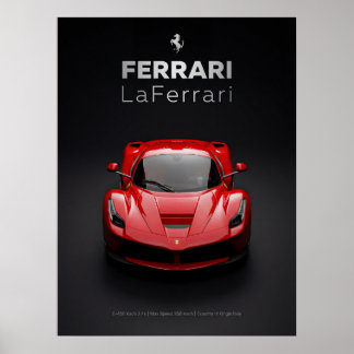 Poster Ferrari LaFerrari Hypercar Vermelho