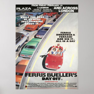 Poster Ferris Bueller Day Off 1986 London Advance Bus Rua