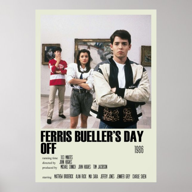 Poster Ferris Bueller Day Off Alternativo Art Movie Larg (Frente)
