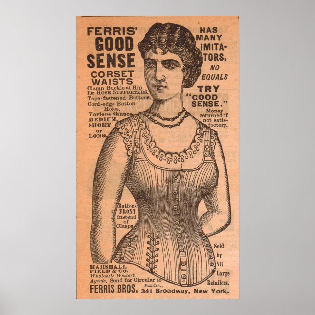 Poster Ferris Common Sense Corsets 1880s (Frente)