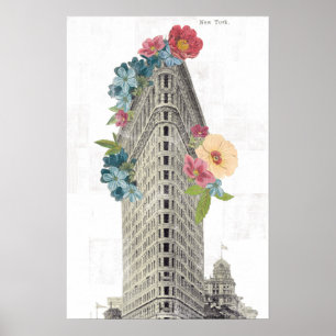 Poster Ferro liso floral New York, NY