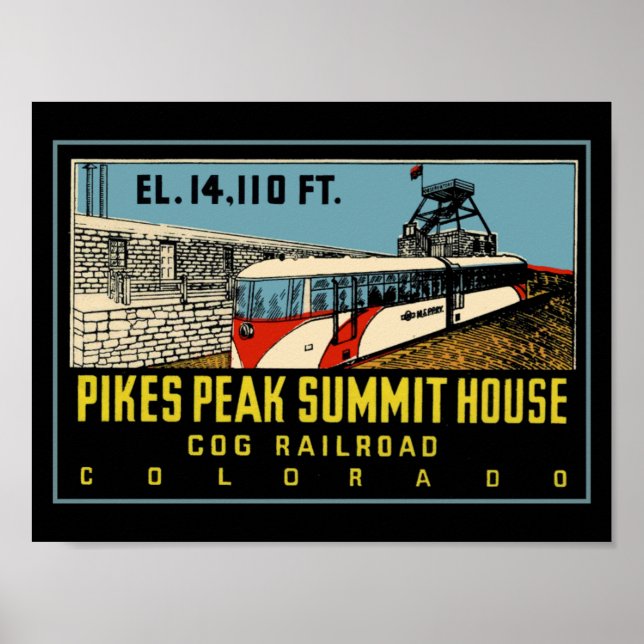 Poster Ferrovia COG do Pikes Peak (Frente)