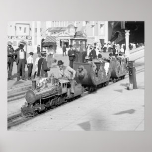 Póster Ferrovia em miniatura em Coney Island, 1905. Vinta
