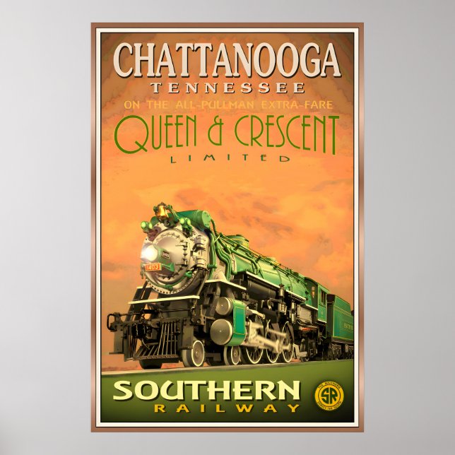 Poster Ferrovia Limitada Chattanooga QUEEN & CRESCENT (Frente)