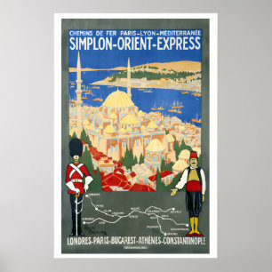 Poster Ferrovias Simplon Orient Express de Paris a Lyon