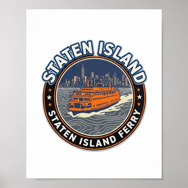 Poster Ferry de Staten Island – Travessia ao Amanhecer (Frente)
