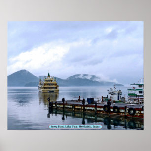Póster Ferryboat, lago Toya, Hokkaido, Japão