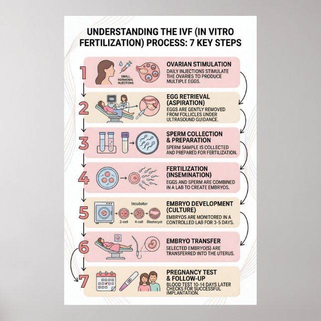 Poster Fertilização In Vitro (FIV) Processo Explicado: 7  (Frente)