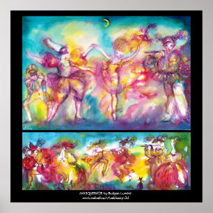 Póster FESTA À FANTASIA, Máscaras de Carnaval, Dança, Mús