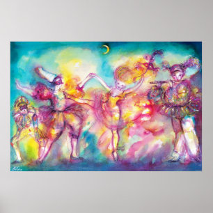 Póster FESTA À FANTASIA, Máscaras de Carnaval, Dança, Mús