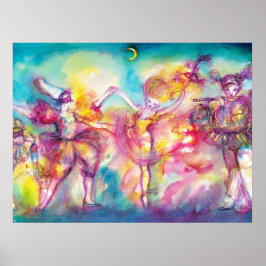Póster FESTA À FANTASIA, Máscaras de Carnaval, Dança, Mús