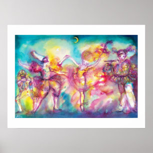 Póster FESTA À FANTASIA, Máscaras de Carnaval, Dança, Mús
