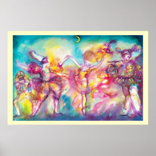 Poster FESTA À FANTASIA, Máscaras de Carnaval, Dança, Mús