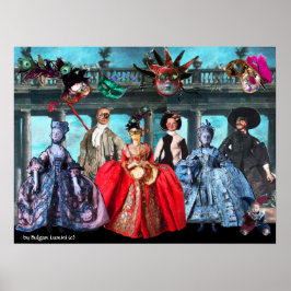 POSTER FESTA ANTIQUA ITALIANA DE COSTUME MASCARADA DE BOM