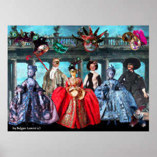 POSTER FESTA ANTIQUA ITALIANA DE COSTUME MASCARADA DE BOM