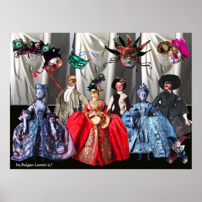 PÓSTER FESTA ANTIQUA ITALIANA DE COSTUME MASCARADA DE BOM (Frente)