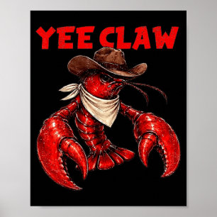 Poster Festa cajun de frutos do mar do lagostim engraçado