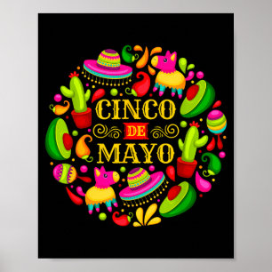 Poster Festa Cinco De Maio Homens Mulheres Mexicanos Vamo