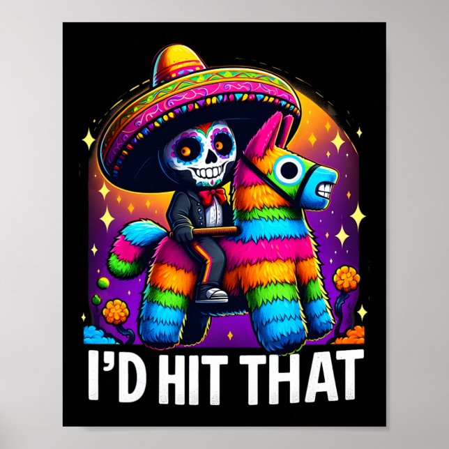 Poster Festa Cinco De Mayo Divertida Pinatas de Festa Mex (Frente)
