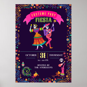 Poster Festa Colorida De los Muertos