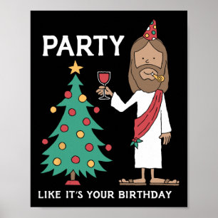 Poster Festa Como Se Fosse Seu Aniversário Árvore de Nata