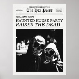 Poster Festa da Casa Assombrada do Jornal The Hex Press