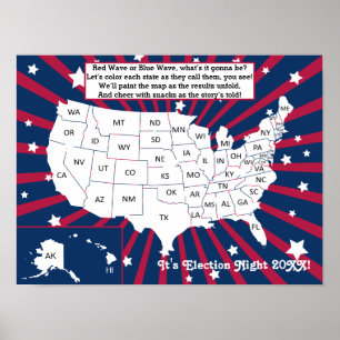 Poster Festa da Noite das Eleições 2024 Mapa Interativo p
