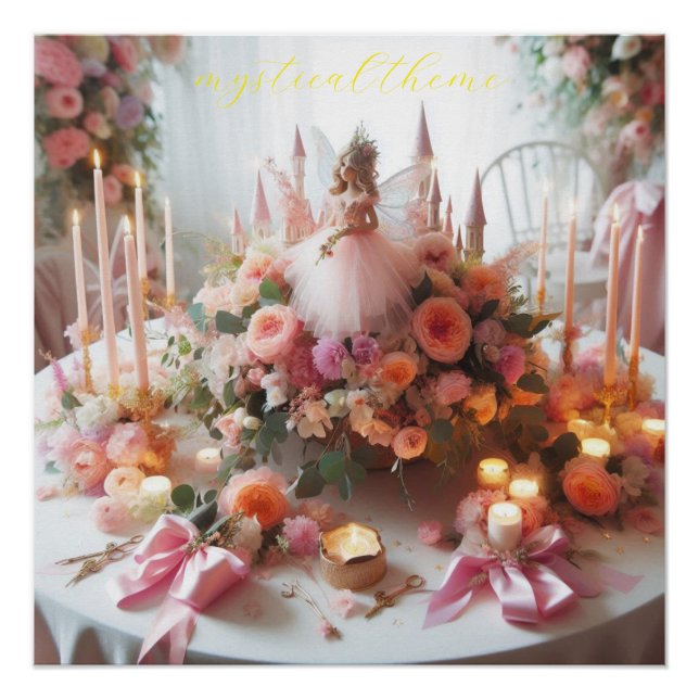 Póster festa da princesa, tema místico (Frente)