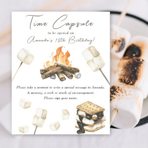 Poster Festa de 1º aniversário Cápsula do tempo do S'more