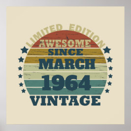 Poster Festa de 60 anos personalizada vintage