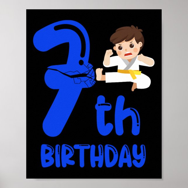 Poster Festa de 7º aniversário do menino. Sétimo aniversá (Frente)