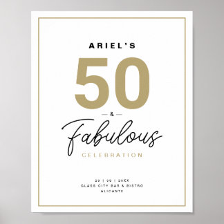 Poster Festa de aniversário 50 e fabulosa