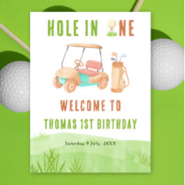 Poster Festa de Aniversário Bem-vinda ao Golfe Hole In On