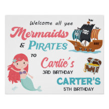Festa de Aniversário Conjunta de Sereia e Pirata,