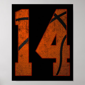 Poster Festa de Aniversário de 14 Anos Catorze Basquetebo