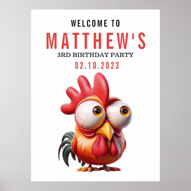 Poster Festa de aniversário de 3 anos de Caricaturas de G (Frente)