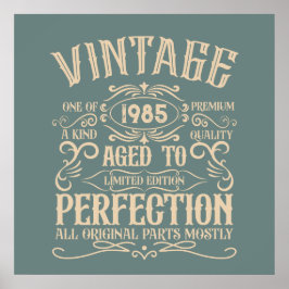 Poster Festa de aniversário de 40 anos vintage personaliz