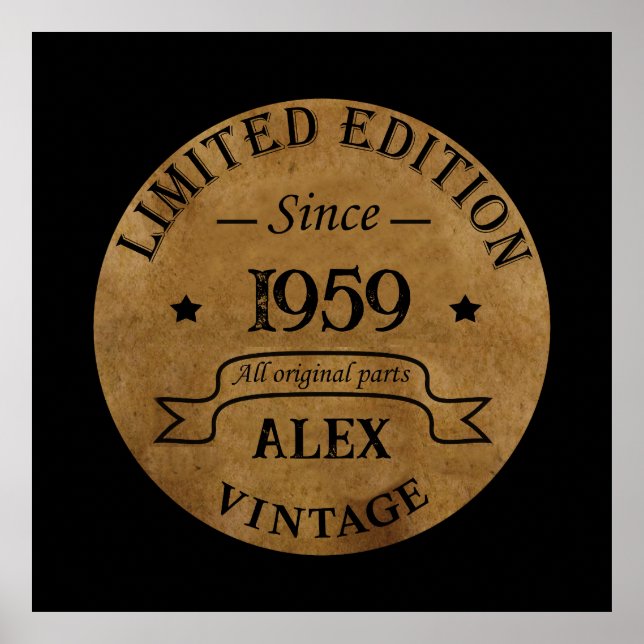 Poster Festa de aniversário de 65ª safra personalizada (Frente)