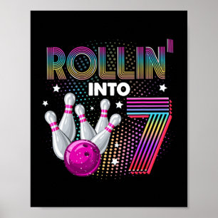 Poster Festa de aniversário de boliche Rollin no aniversá