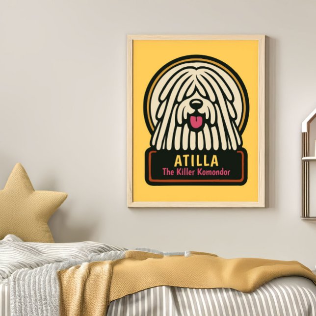 Póster Festa de aniversário de Cachorro Branco (Criador carregado)