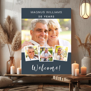 Poster Festa de aniversário de cinza de carvão