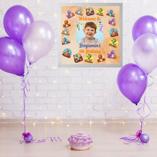 Poster Festa de Aniversário de criança do Tema do Dinossa