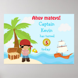 Poster Festa de aniversário de Garoto Pirata Afric