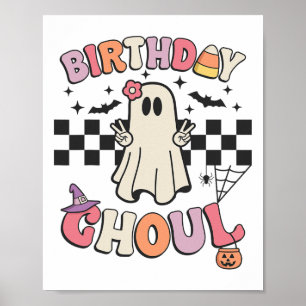 Poster Festa de aniversário de Halloween Ghoul no anivers