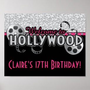 Póster Festa de aniversário de Hollywood