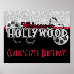 Póster Festa de aniversário de Hollywood